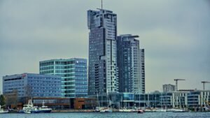 buildings, sea towers, apartment