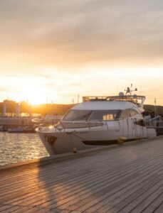 White and Black Yacht on Sea